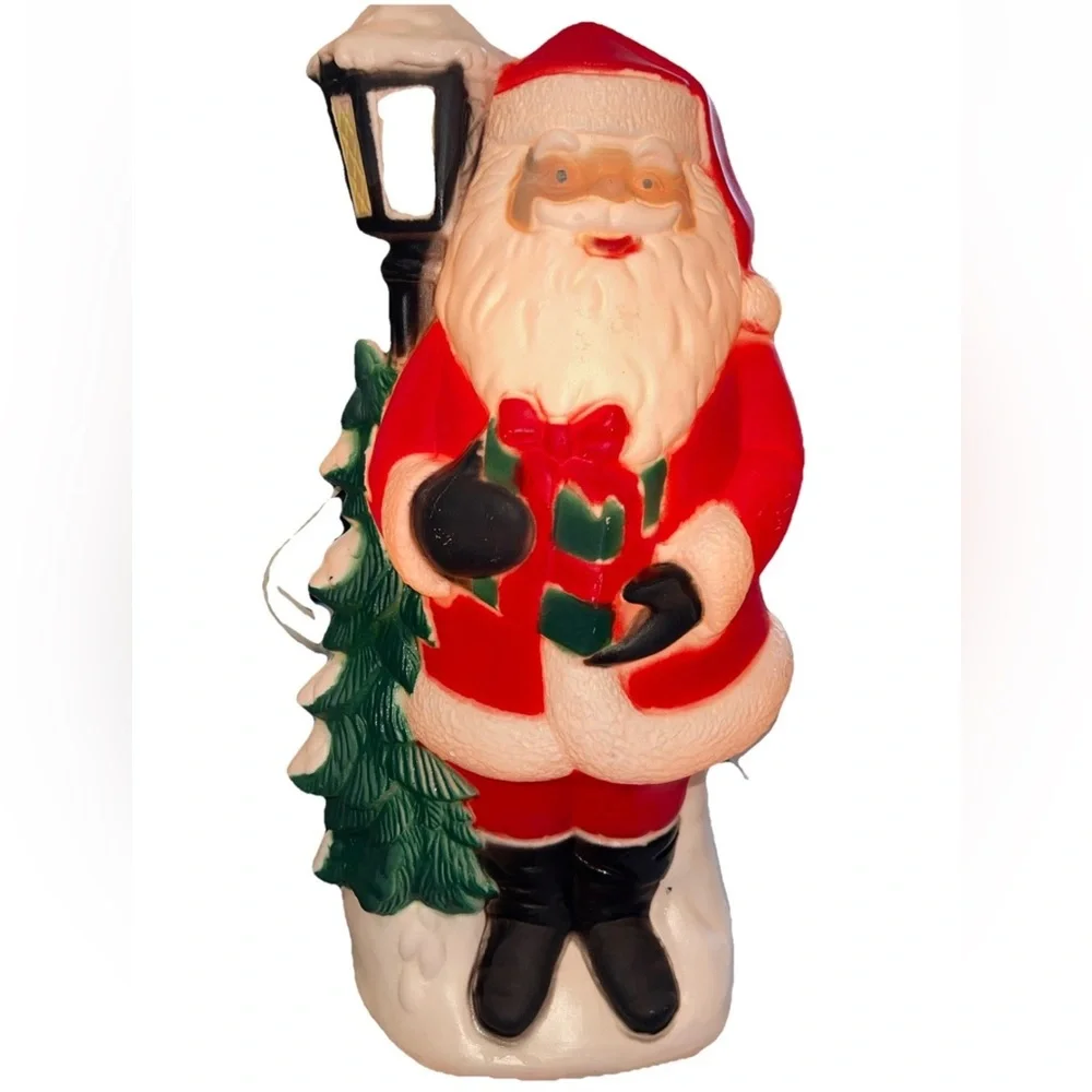Vintage Santa Claus tabletop blow mold TPI 2004 Canada Christmas santa tree 18”‎